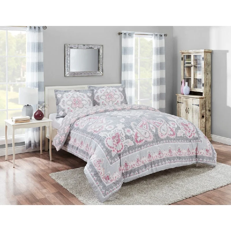 Synthetic - filled comforters like polyester for affordability and hypoallergenic propertiesMarble Hill Nala Reversible 3-Piece Comforter Set