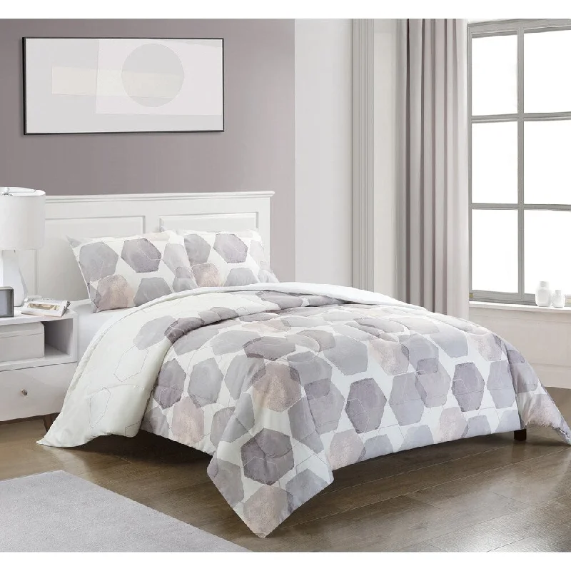 Cotton - filled comforters for a breathable and natural sleep experiencePorch & Den Sweek Hexagon Pattern Comforter Set