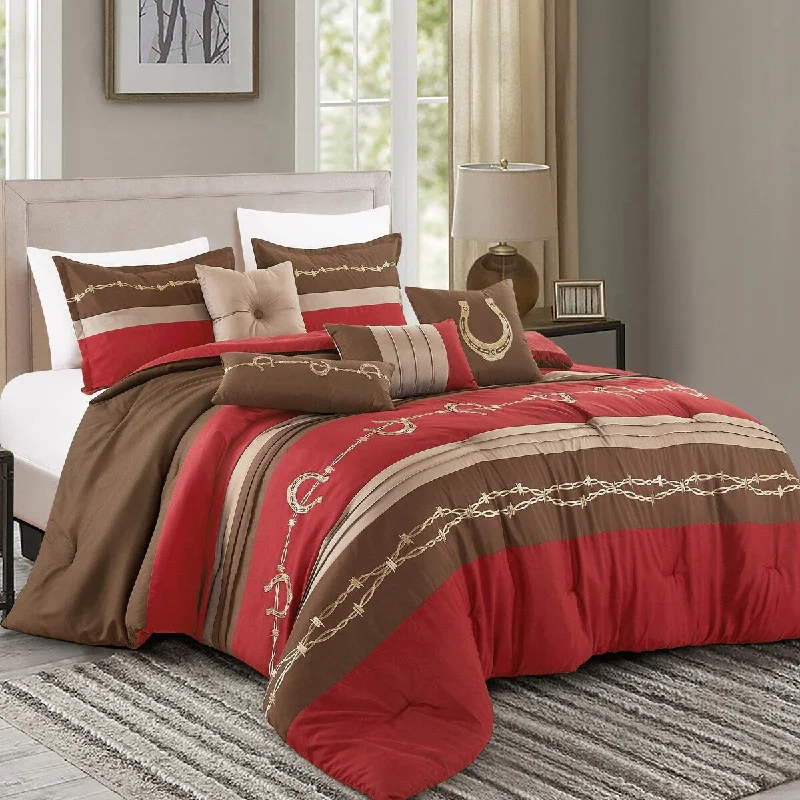 Duck down comforters with a softer feel and good warmth retentionJiera Luxury 7 Piece Comforter