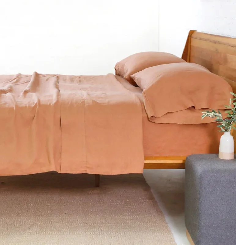 Hypoallergenic Silk Sheets for Sensitive SleepersPom Pom at Home Linen Terracotta Sheet Set