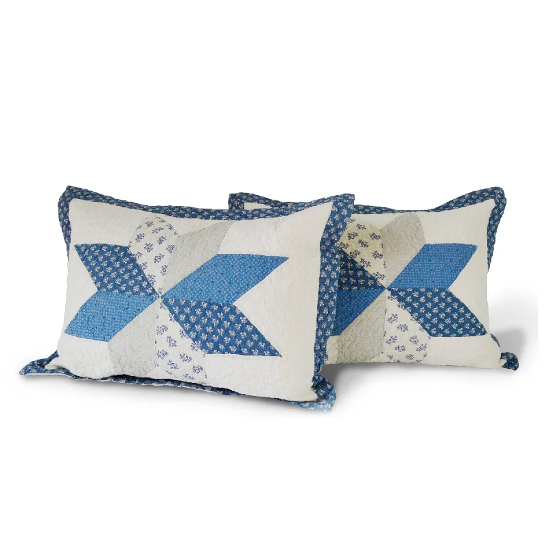 Diamond Motif Blue/Ivory Quilt