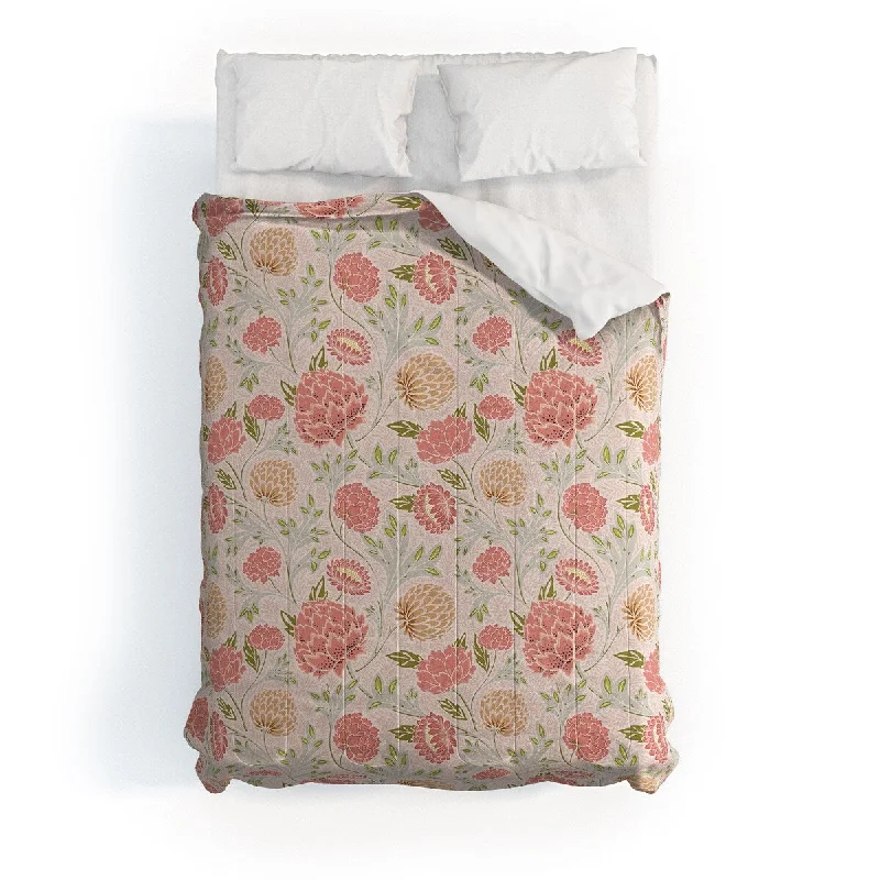 Down - filled comforters for supreme warmth and lightnessAvenie Countryside Garden Floral Iv Made To Order Full Comforter