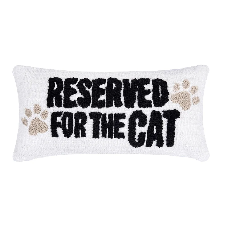 Square Pillows for Modern Home DecorReserved For The Cat Hooked Mini Pillow