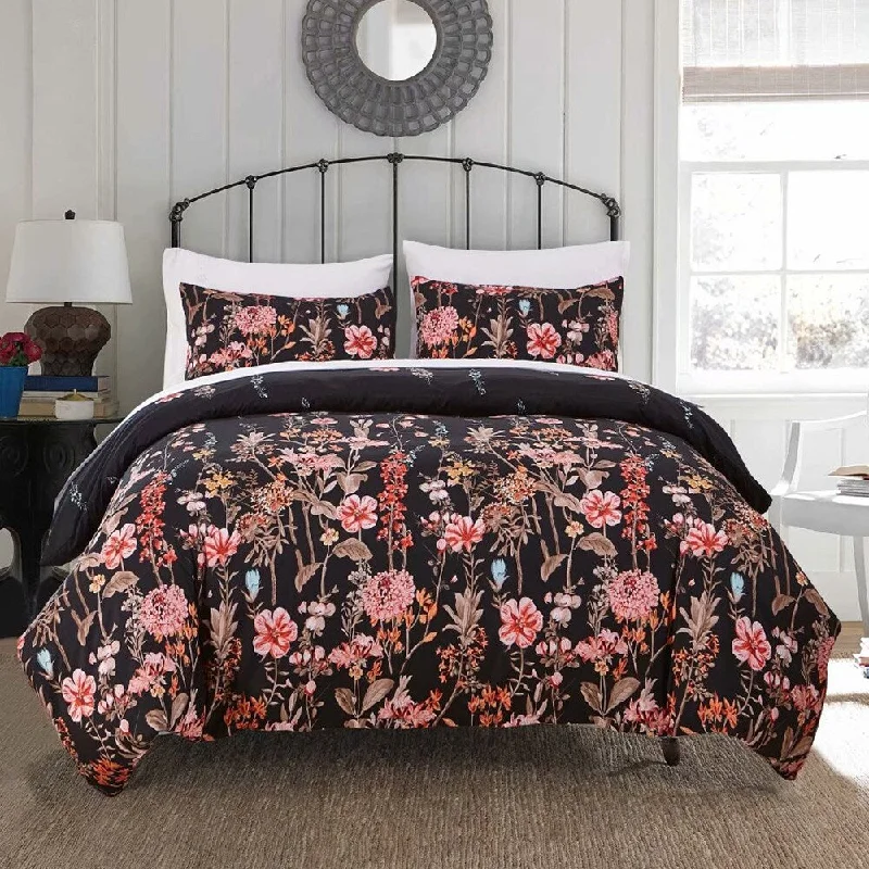 Duck down comforters with a softer feel and good warmth retentionShatex Floral Comforter Bedding sets Dark Flower