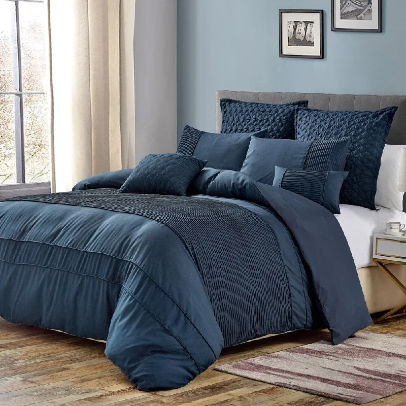 Silk - filled comforters for a luxurious and smooth touchCole embroidery 7 piece comforter set