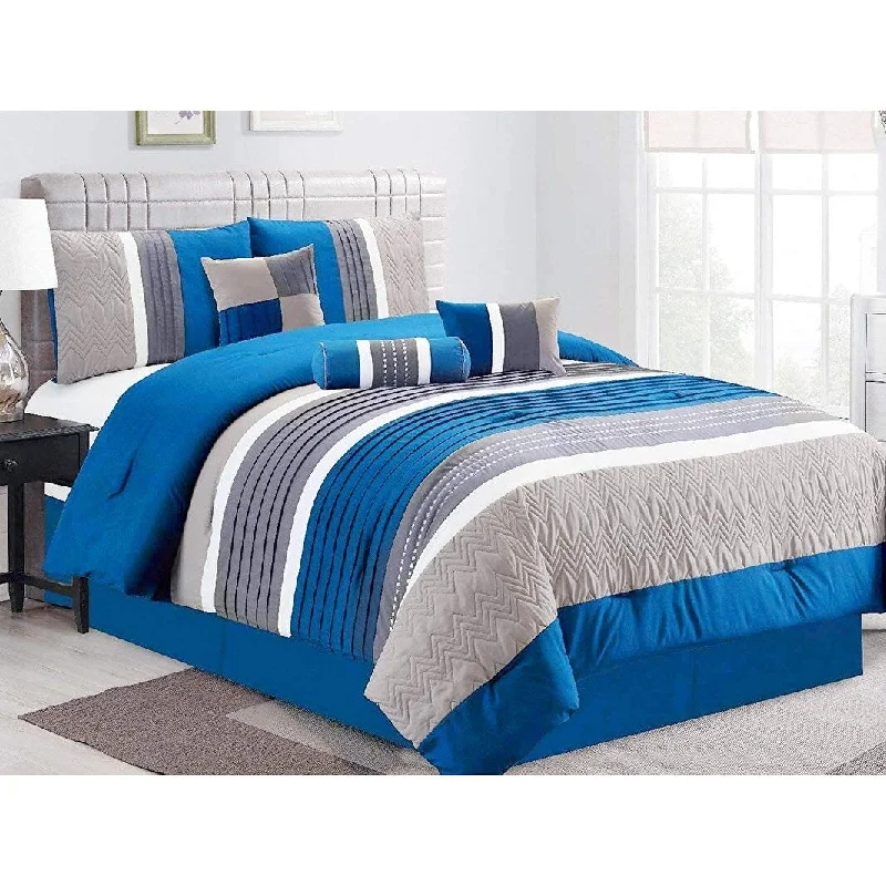 Duck down comforters with a softer feel and good warmth retentionModern Ocean 7 pc Comforter Set