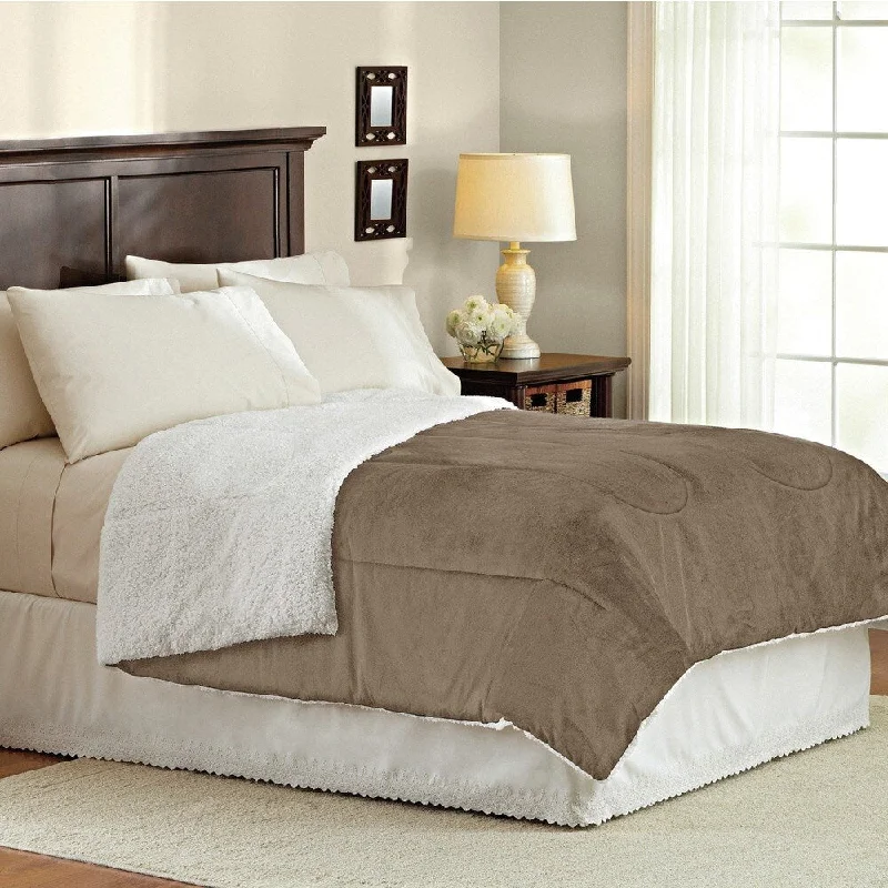 King - size comforters to fit large king - sized beds perfectlyFaux Micromink Reverse to Sherpa Comforter