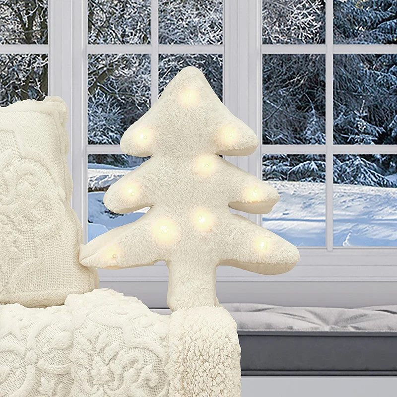 Back Support Pillows for Office ChairsTeigen Christmas Tree Pillow With Lights