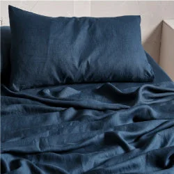 Polyester - Cotton Blend Sheets for Durability and ComfortNimes Navy Sheet Set