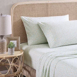 Linen - Cotton Blend Sheets for a Natural and Versatile OptionCrane Flower Sage Cotton Sheet Set