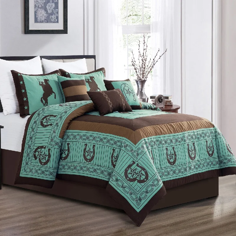 Cotton - filled comforters for a breathable and natural sleep experienceHORSE RIDER Luxury 7 Piece Comforter