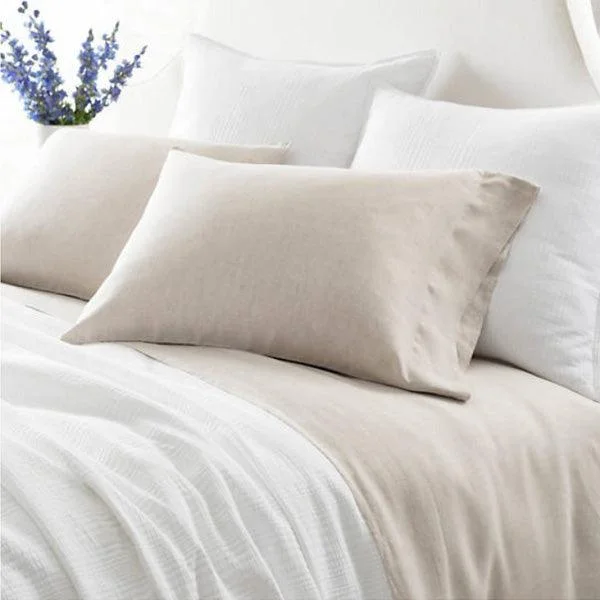 Linen - Cotton Blend Sheets for a Natural and Versatile OptionPine Cone Hill Lush Linen Natural Sheet Set