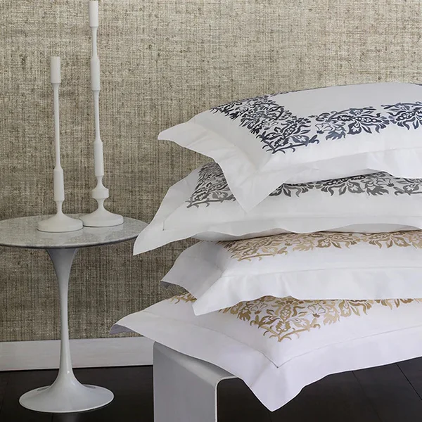 Thermal - Regulating Bamboo Sheets for All - Season ComfortSaxon Embroidered Sheet Collection