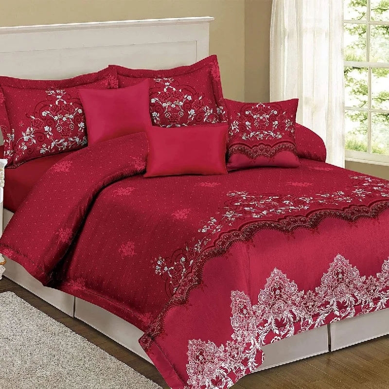 Duck down comforters with a softer feel and good warmth retentionRose 2/3 pc Comforter Set