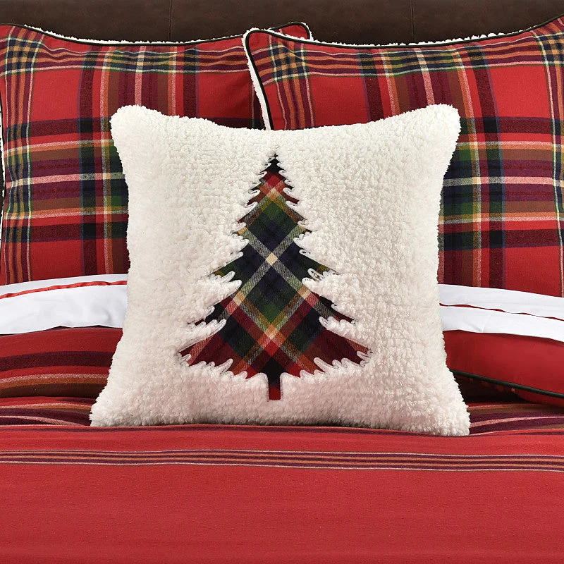 Plush Pillows for a Cozy BedAndrew Plaid 20" Square Embellished Decorative Throw Pillow