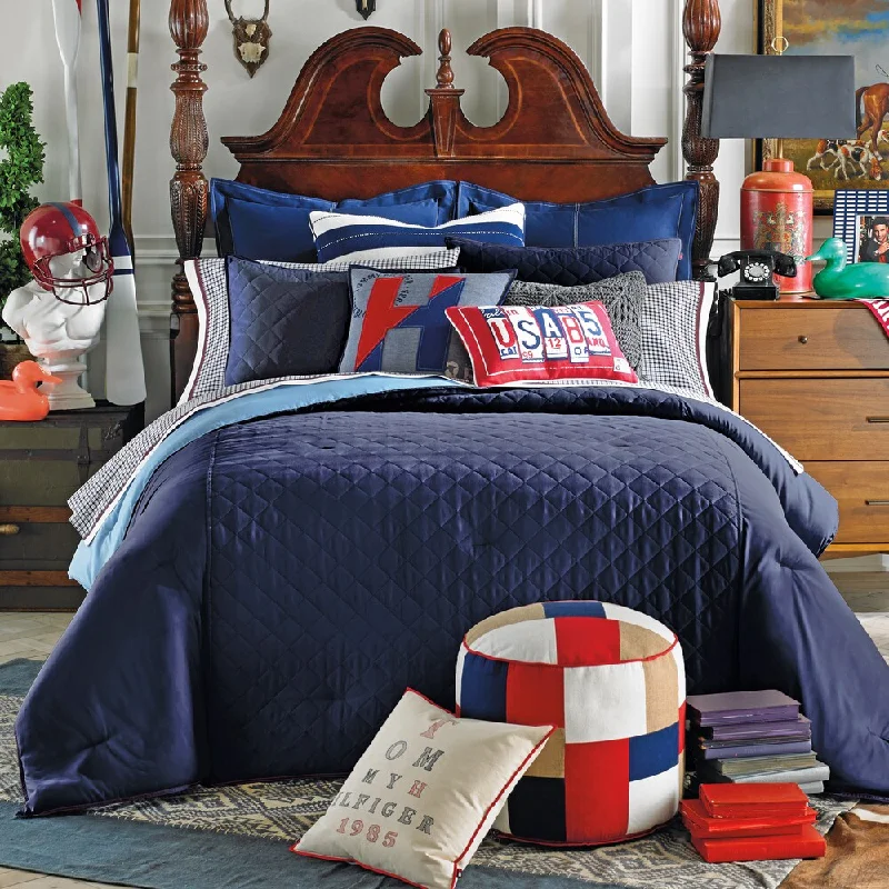 King - size comforters to fit large king - sized beds perfectlyTommy Hilfiger Prep Solid Midnight Comforter