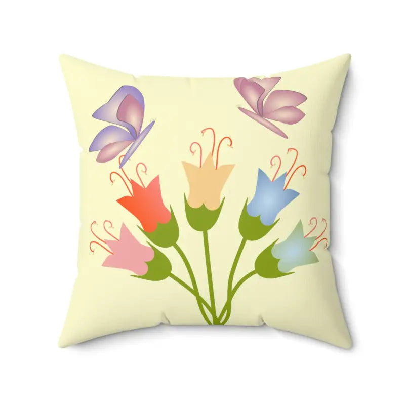 Bolster Pillows for Sofa DecorationFlower Bunch: Cozy Polyester Square Throw Pillow