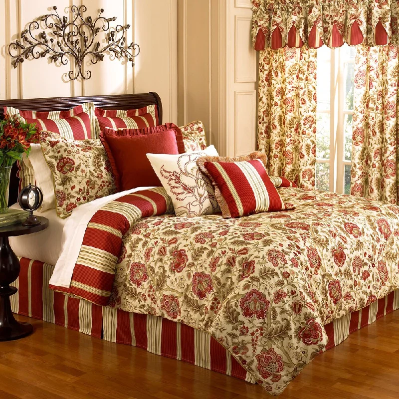 Silk - filled comforters for a luxurious and smooth touchWaverly Imperial Dress Brick 4-piece Comforter Set