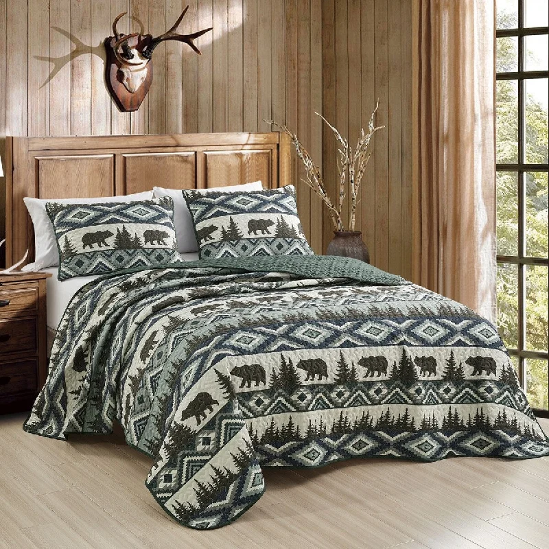 Full - size comforters suitable for full - sized beds in guest rooms or small bedroomsShatex Bear Claw 7PC COMFORTER SET