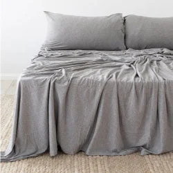 Wrinkle - Free Polyester Sheets for a Low - Maintenance BedBedT Organica Grey Sheet Set