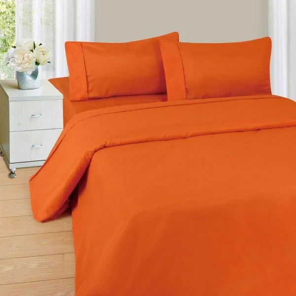 Linen - Cotton Blend Sheets for a Natural and Versatile OptionQueen Flat Sheet Terracotta Egyptian Cotton 1000 Thread Count