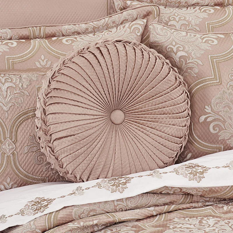 Down Alternative Pillows for Ethical ChoicesRosewater Tufted Round Decorative Throw Pillow