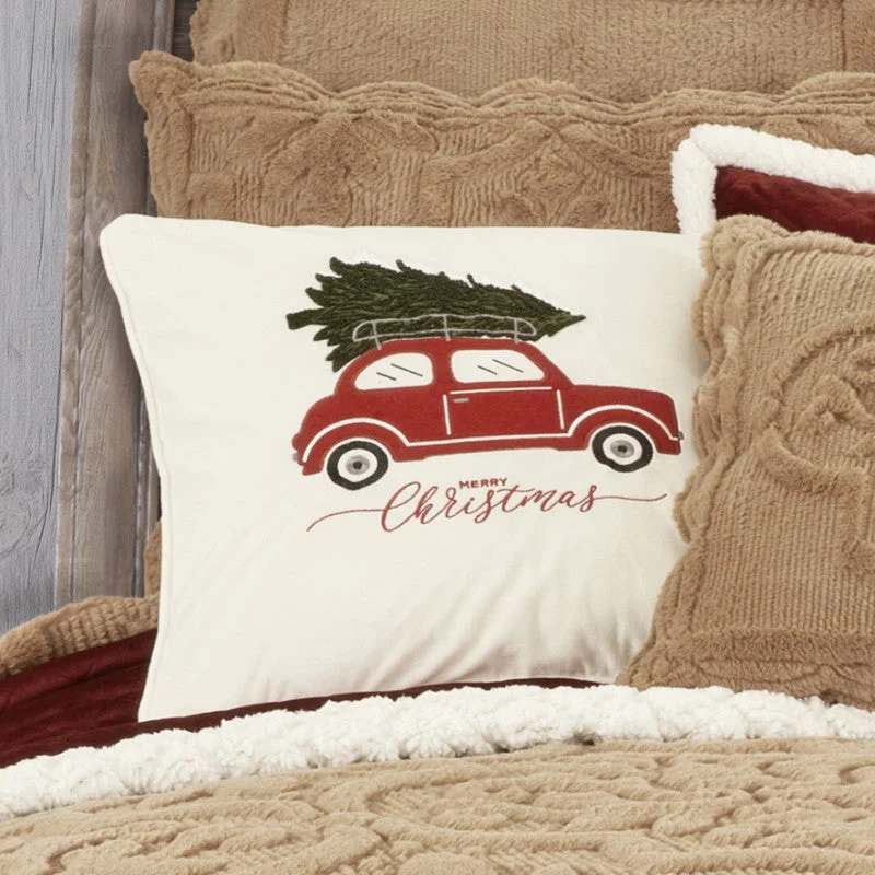 Down Alternative Pillows for Ethical ChoicesChristmas Car 20" Square Decorative Throw Pillow