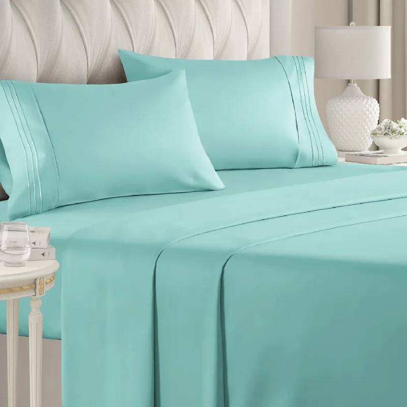 Hypoallergenic Silk Sheets for Sensitive SleepersQueen Flat Sheet Aqua Blue Egyptian Cotton 1000 Thread Count