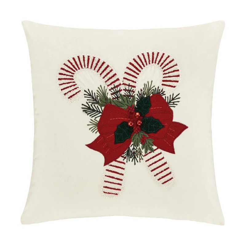 Square Pillows for Modern Home DecorCandy Cane 20" Square Decorative Throw Pillow