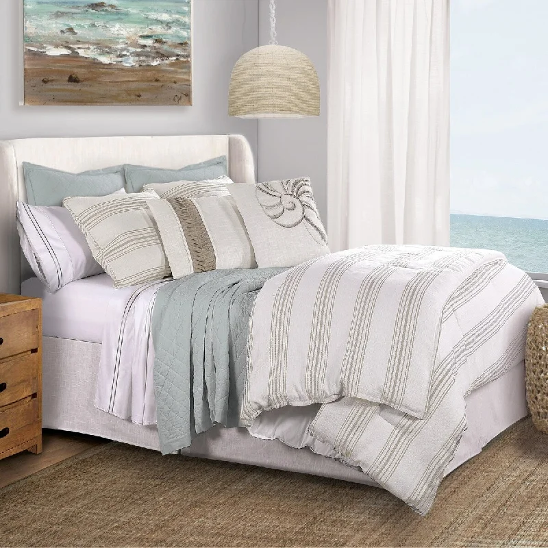 Goose down comforters known for their superior quality and insulation3 PC Prescott Comforter Set, Queen Taupe