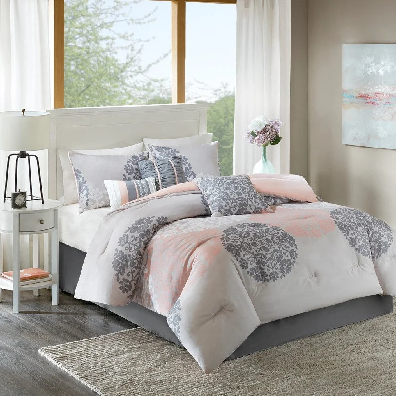 Synthetic - filled comforters like polyester for affordability and hypoallergenic propertiesHome Essence Springfield 7 Piece Comforter Set