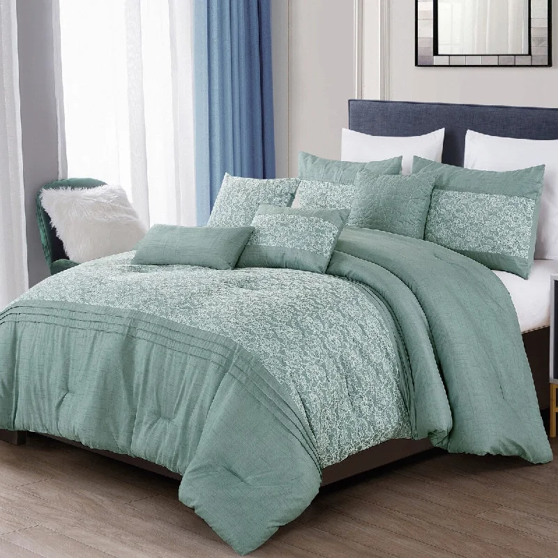 Silk - filled comforters for a luxurious and smooth touchShatex Brenda 7 Pieces Comforter Set