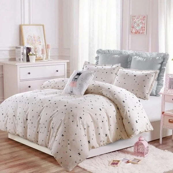 Duck down comforters with a softer feel and good warmth retentionThe Little Princess- Pink-Gray-Comforter Set-Machine Washable - Includes 1 Comforter + 2 Shams- 1 Pillow -Full