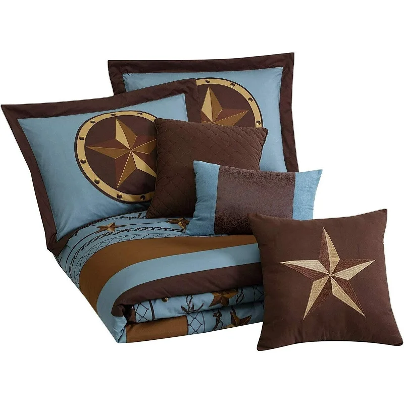 Queen - size comforters for standard queen - sized mattressesSet of 7 Star Lodge Printed Comforter