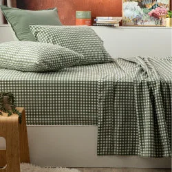 Jersey - Knit Sheets for a Comfortable and Casual BedGingham Egyptian Cotton Flannelette Sheet Set