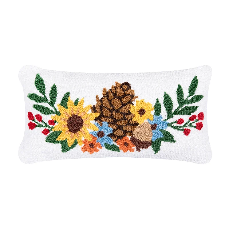 Cooling Pillows for Hot SleepersBotanical Pinecone Hooked Mini Pillow