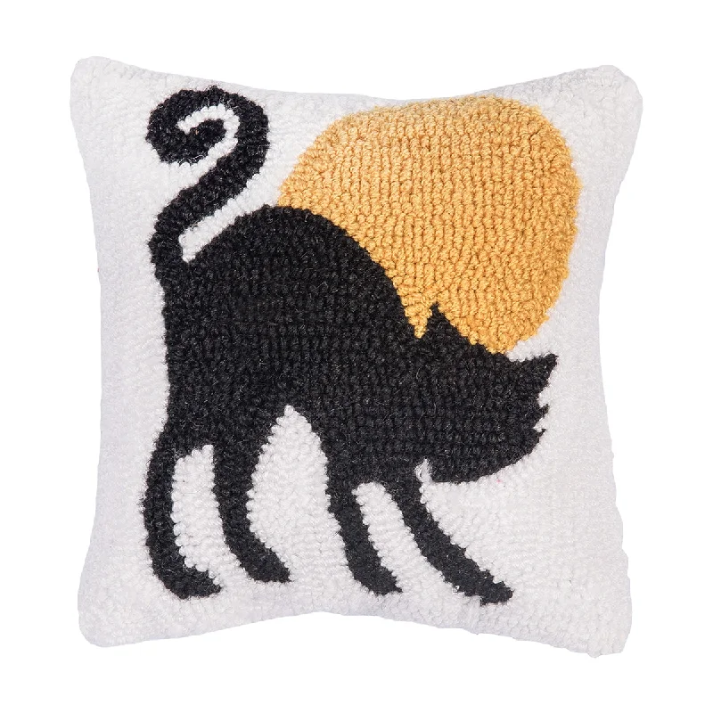 Silk Pillows for Smooth Skin and HairBlack Cat Moonlight Hooked Mini Pillow