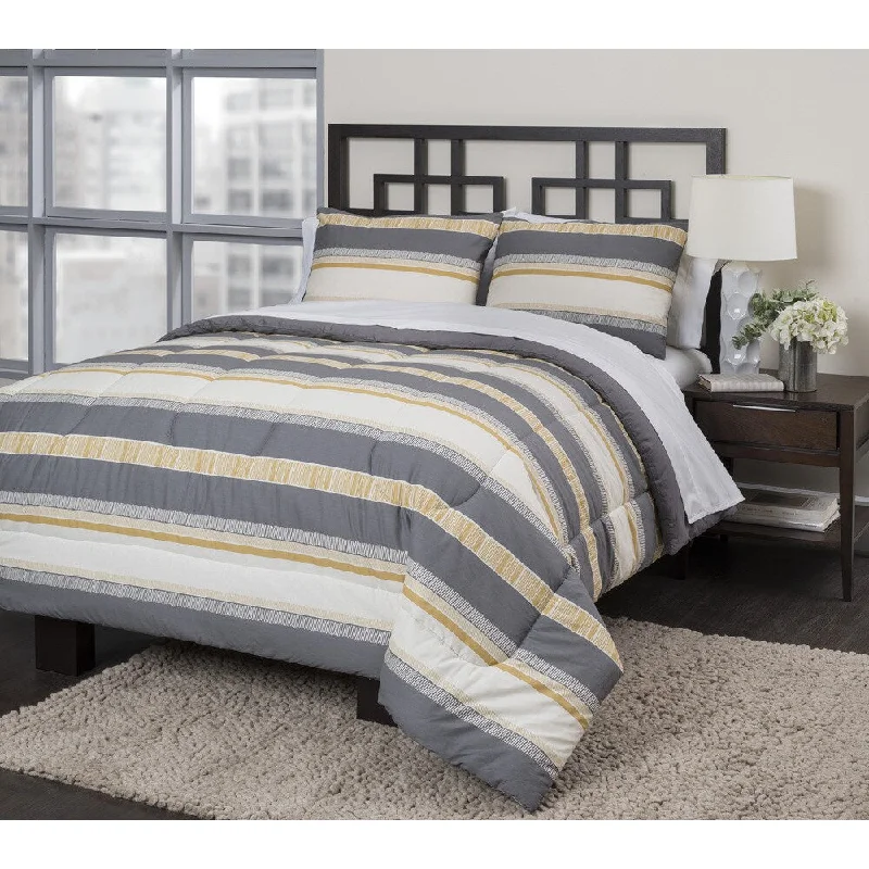 Wool - filled comforters with natural moisture - wicking and temperature - regulating featuresNative Stripe 3-piece Comforter Set