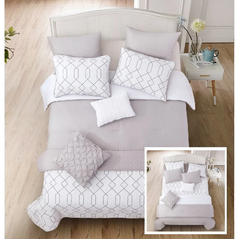 Duck down comforters with a softer feel and good warmth retentionRiverbrook Home Alexander 8 Piece 100 Percent Cotton Comforter & Coverlet Set