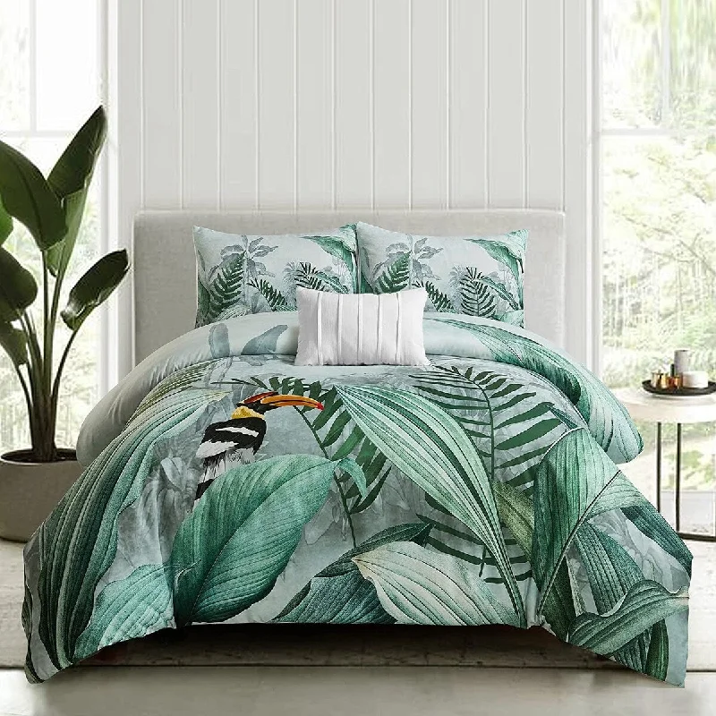 Goose down comforters known for their superior quality and insulationStyle Quarters 4pc Comforter Set 100% Microfiber Polyester-1 Comforter+2 Pillowcases+1 Decorative Pillow-Queen