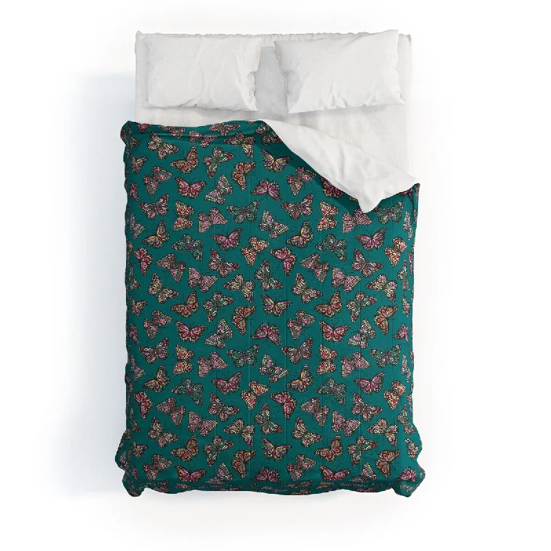 Full - size comforters suitable for full - sized beds in guest rooms or small bedroomsAvenie Countryside Butterflies Teal Made To Order Full Comforter Set