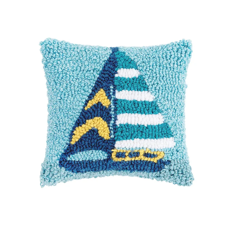 Memory Foam Pillows for Neck SupportSailboat Stripe Hooked Mini Pillow