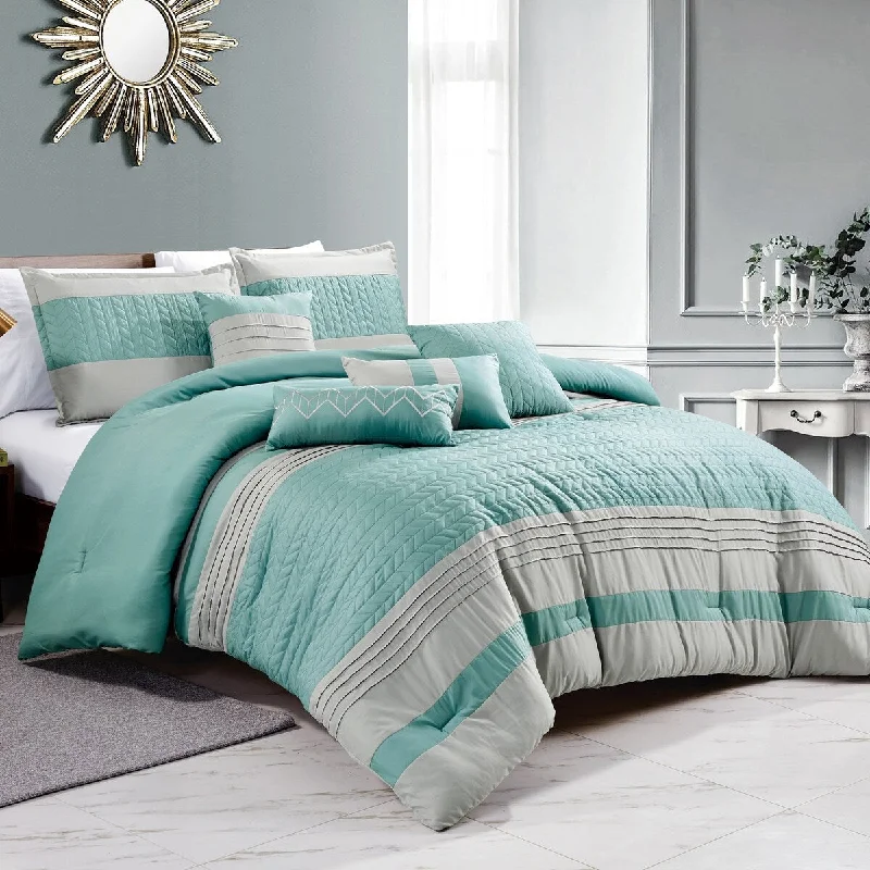 Bamboo - fiber - filled comforters with antibacterial and breathable qualitiesLiesl Luxury 7 Piece Comforter Set