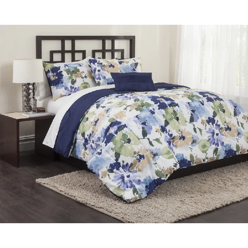 Silk - filled comforters for a luxurious and smooth touchGarden Bouquet 5-piece Comforter Set