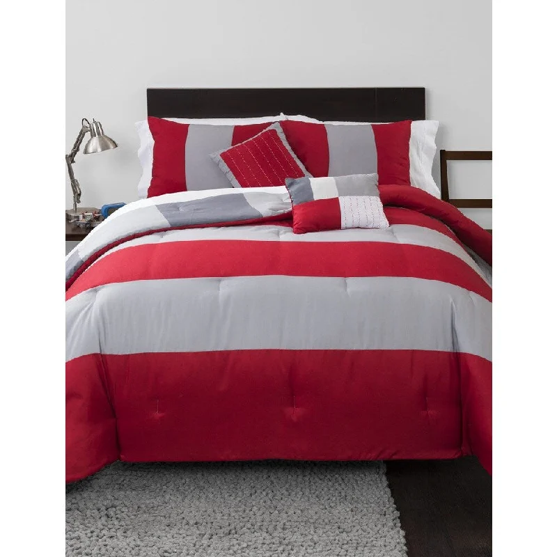 Cotton - filled comforters for a breathable and natural sleep experienceRugby Stripe 5-piece Comforter Set