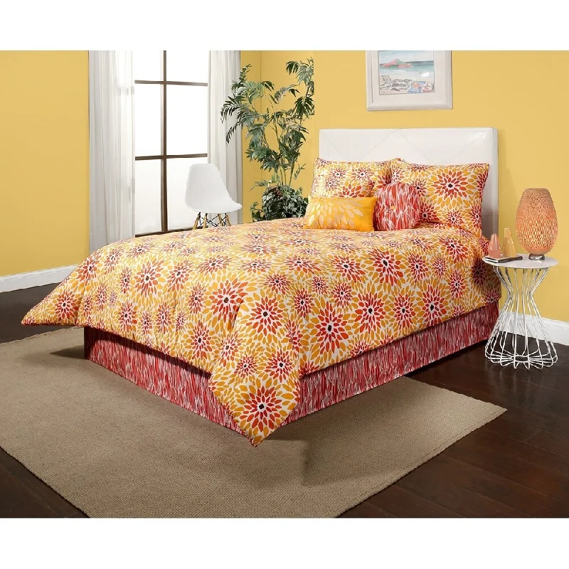 Queen - size comforters for standard queen - sized mattressesVita Good Life Girasol Multiple Piece Printed Reversible Comforter Set