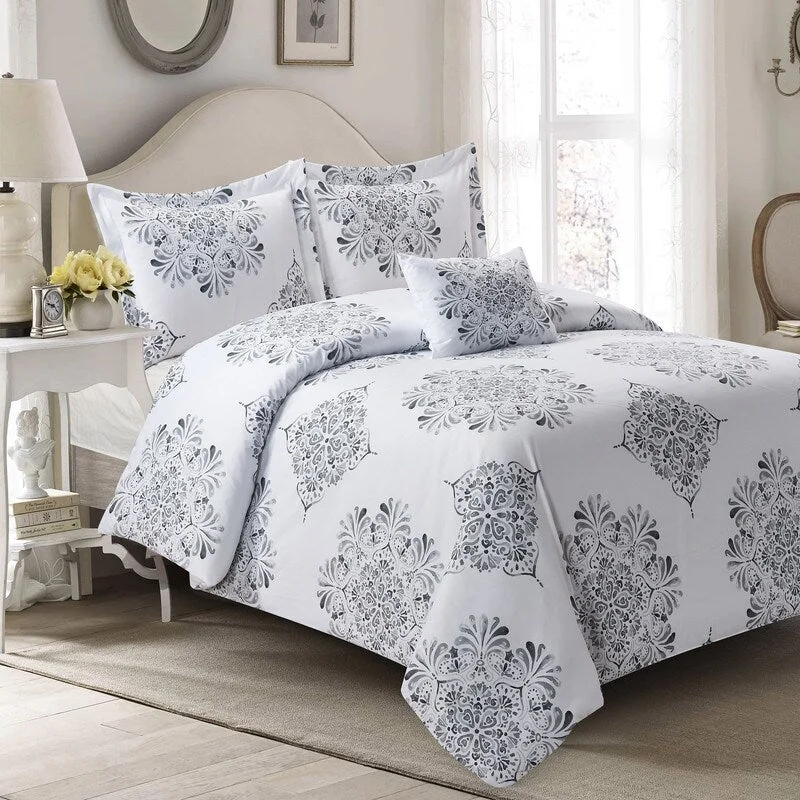 Synthetic - filled comforters like polyester for affordability and hypoallergenic propertiesGrayson 4pc Comforter Set 100% Microfiber Polyester 120gsm - Includes 1 Comforter + 2 Shams +1 Pillow- Machine washable-Queen