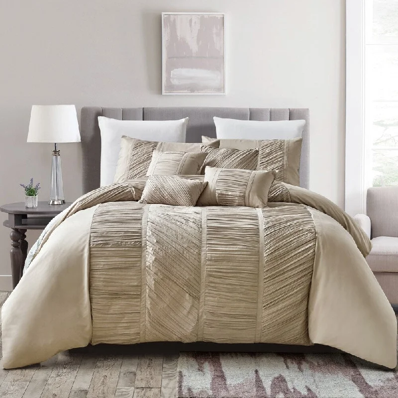 Microfiber - filled comforters that are lightweight and easy to care forNadwah luxury 7 piece comforter set