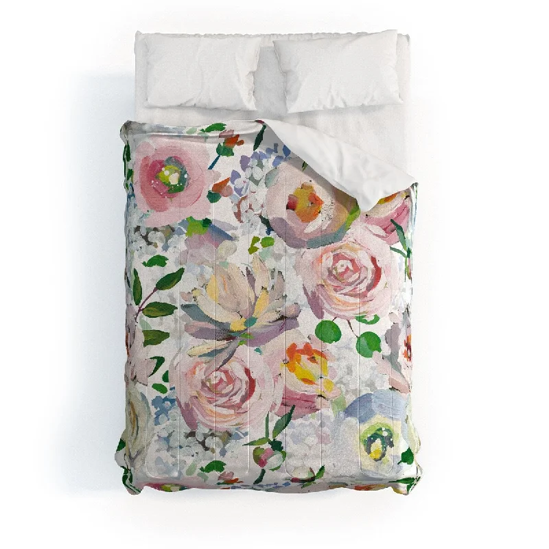 Synthetic - filled comforters like polyester for affordability and hypoallergenic propertiesUtart Hand Drawn Vintage Spring Claude Monet Botanical Flower Garden Made To Order Full Comforter Set