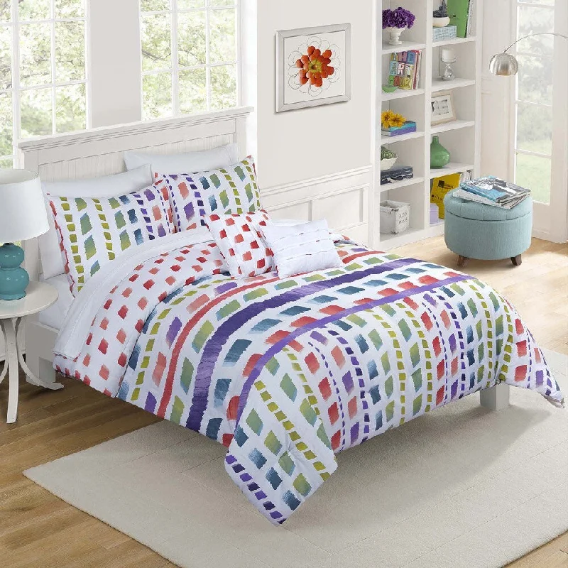 Queen - size comforters for standard queen - sized mattressesVue Paris Multi-Piece Cotton Comforter Set - Multi